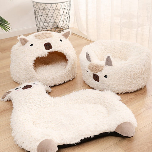 Alpaca Warm Plush Pet Bed