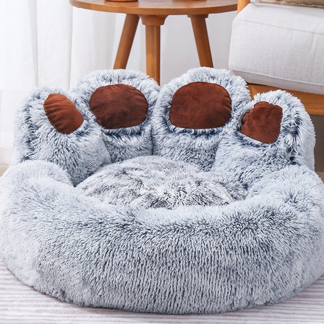 Paw Shape Pet Plush Warm Bed