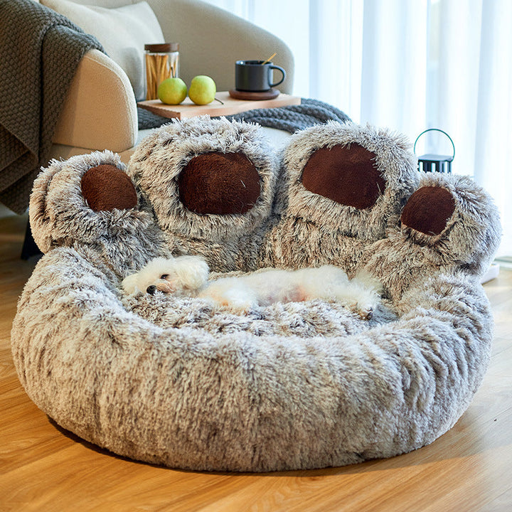 Paw Shape Pet Plush Warm Bed