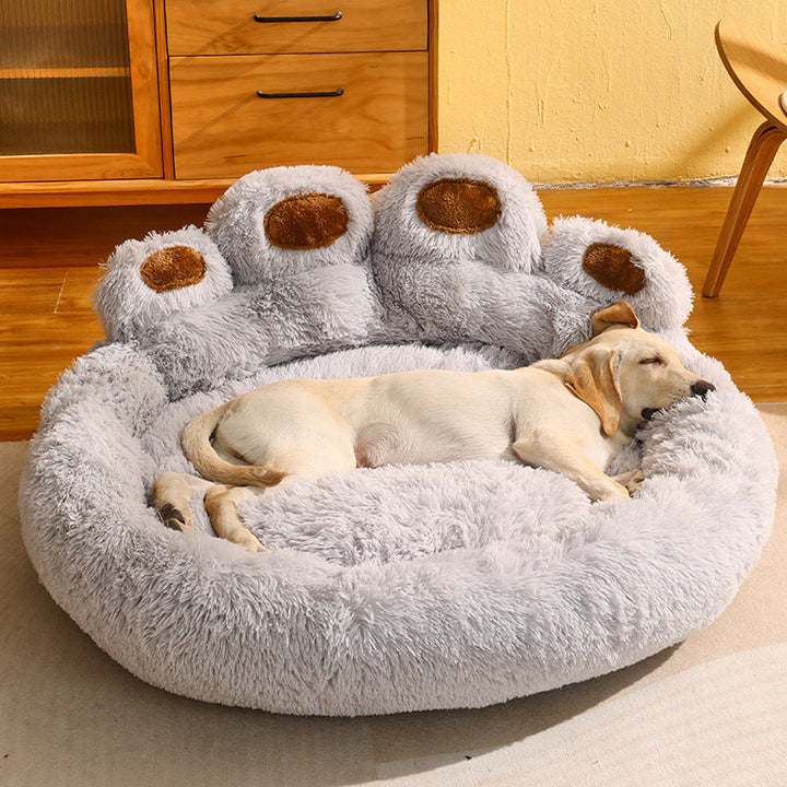 Paw Shape Pet Plush Warm Bed